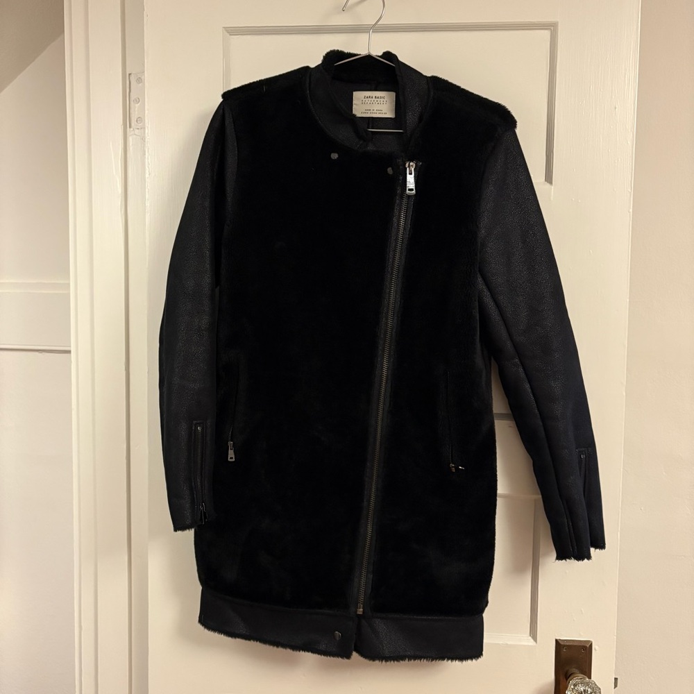 Zara Black Shearling Jacket